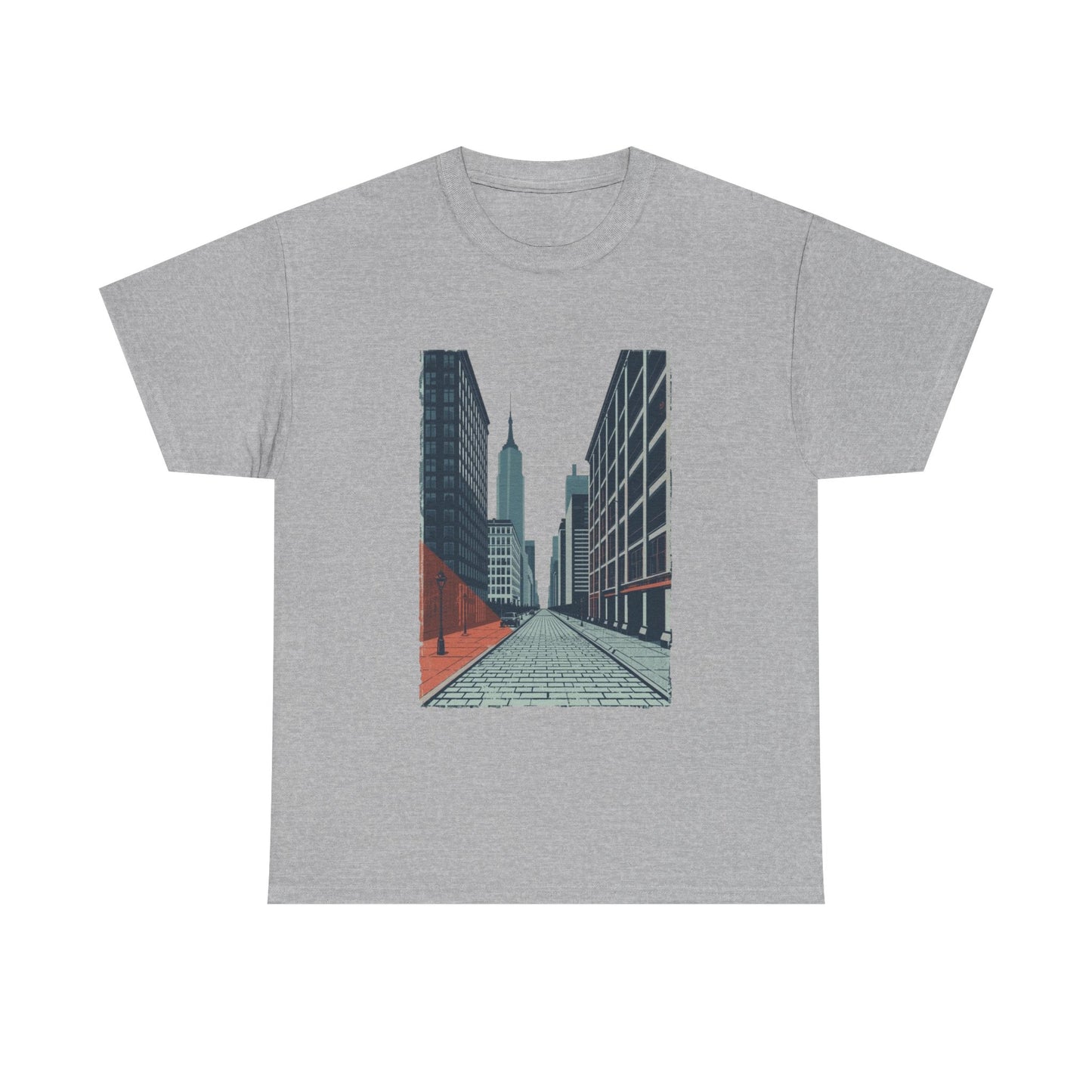 Urban Street Art Unisex Heavy Cotton Tee, Graphic Tee, Casual Wear, Gift for City Lovers, Streetwear, Everyday Style