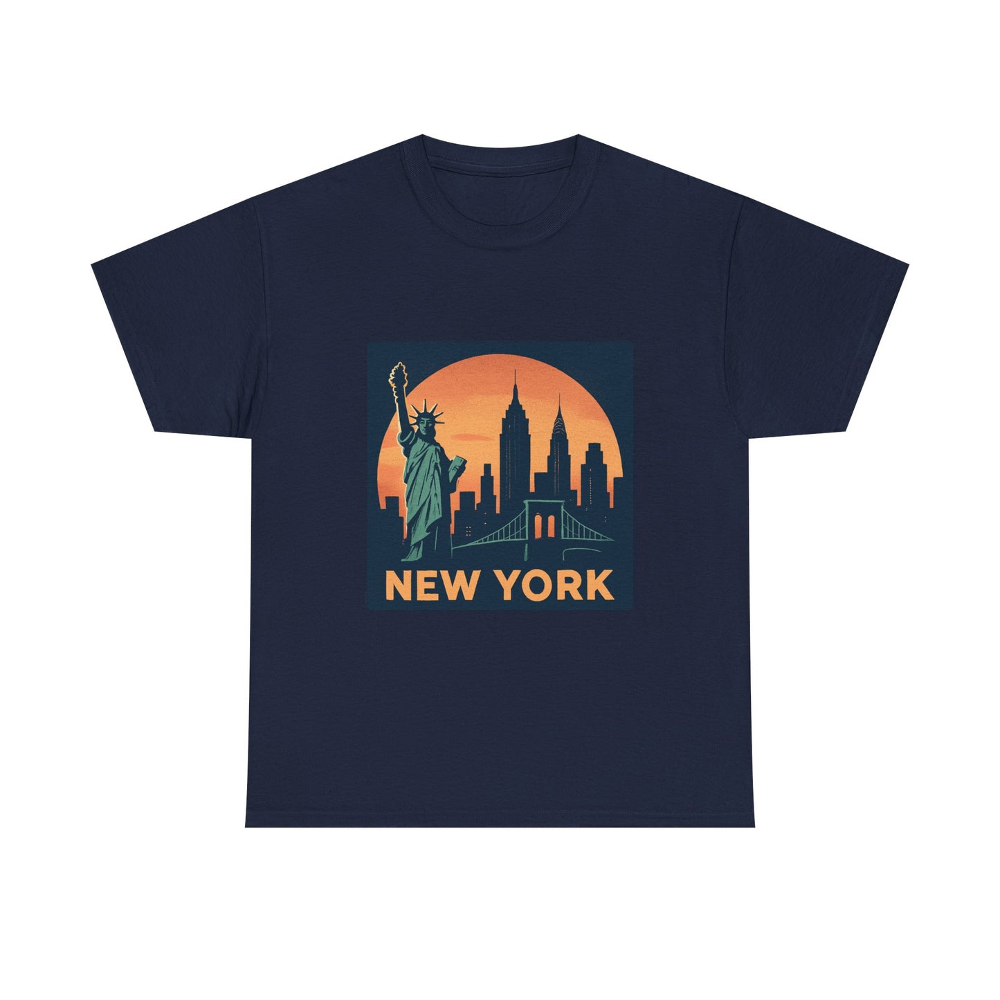 New York Skyline Tee | Unisex Heavy Cotton Shirt, NYC Gift, Travel Souvenir, Vintage Style Tee, Casual Outfit, City Lover Apparel
