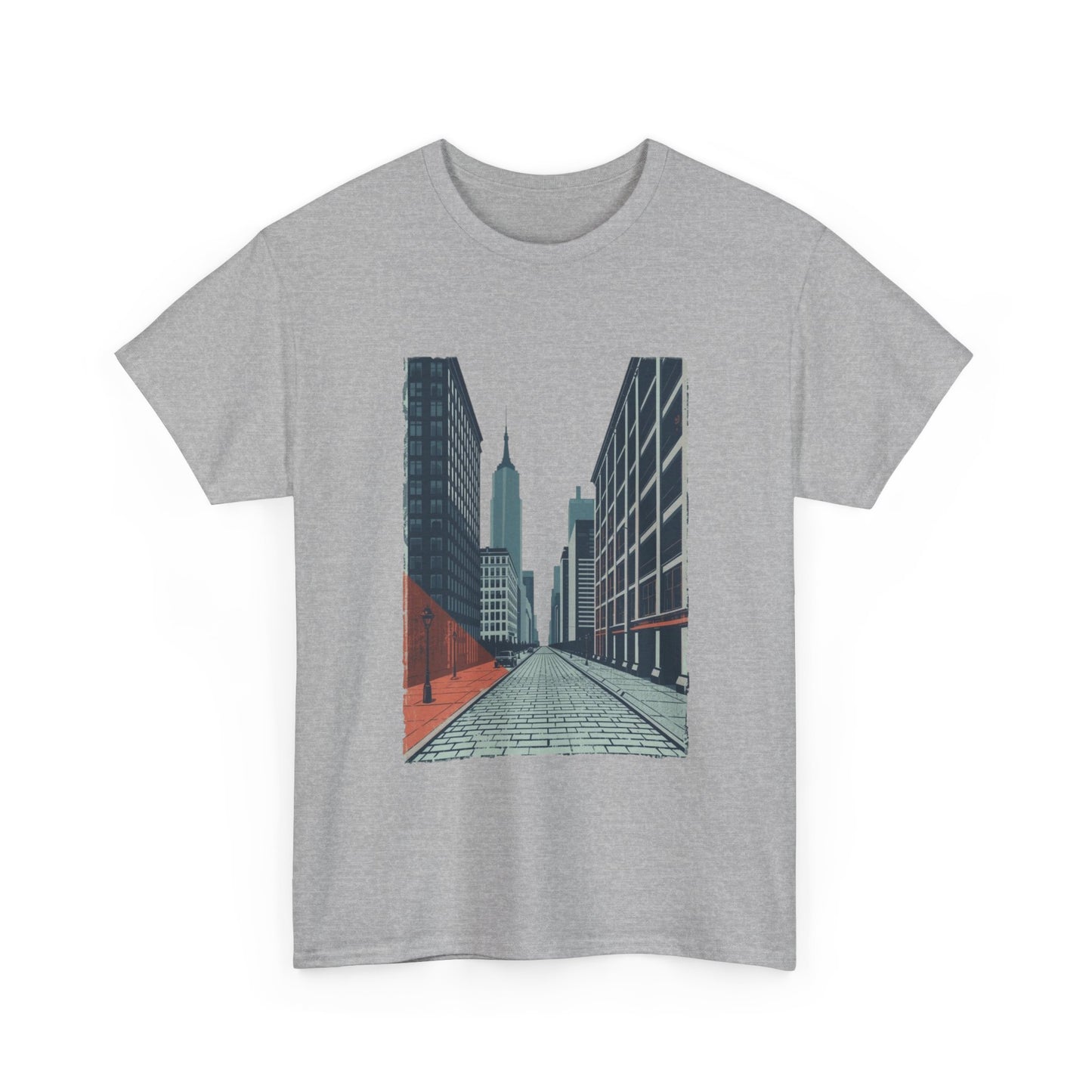 Urban Street Art Unisex Heavy Cotton Tee, Graphic Tee, Casual Wear, Gift for City Lovers, Streetwear, Everyday Style
