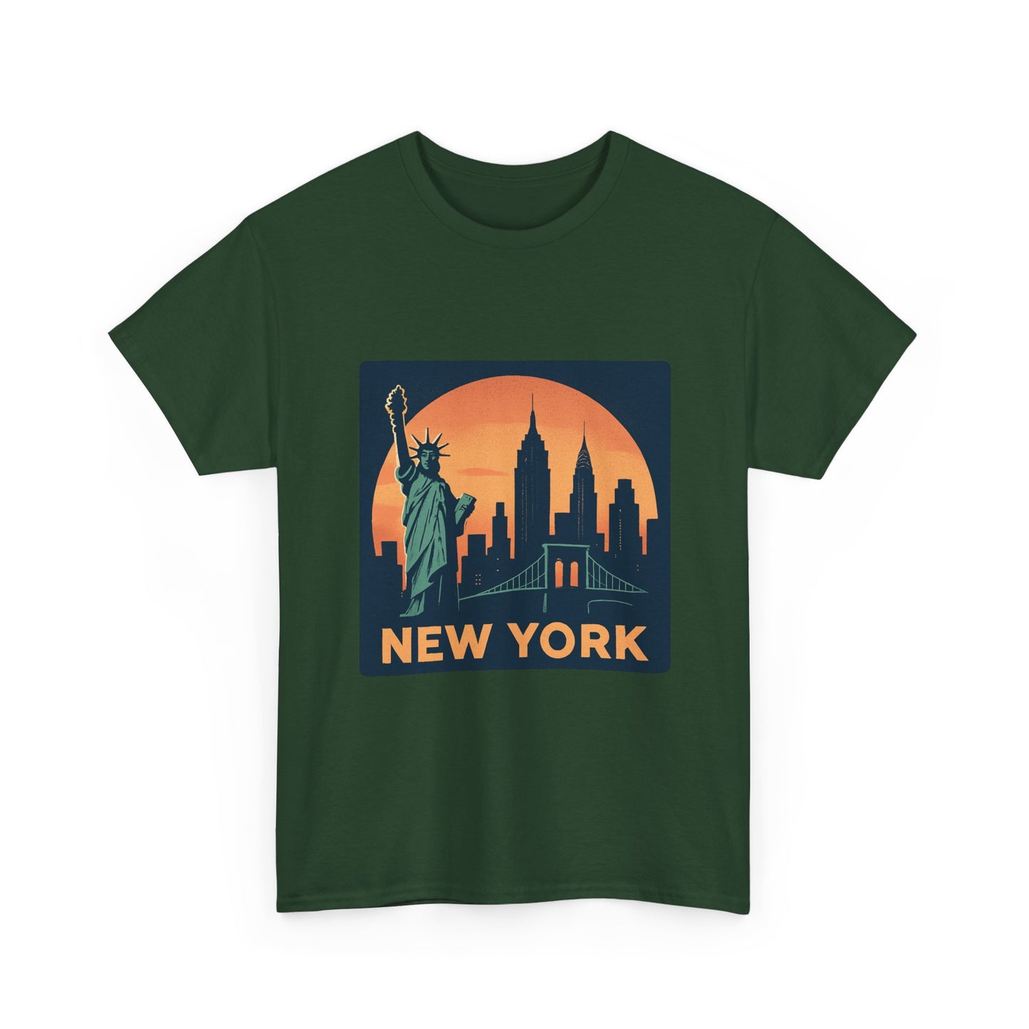 New York Skyline Tee | Unisex Heavy Cotton Shirt, NYC Gift, Travel Souvenir, Vintage Style Tee, Casual Outfit, City Lover Apparel