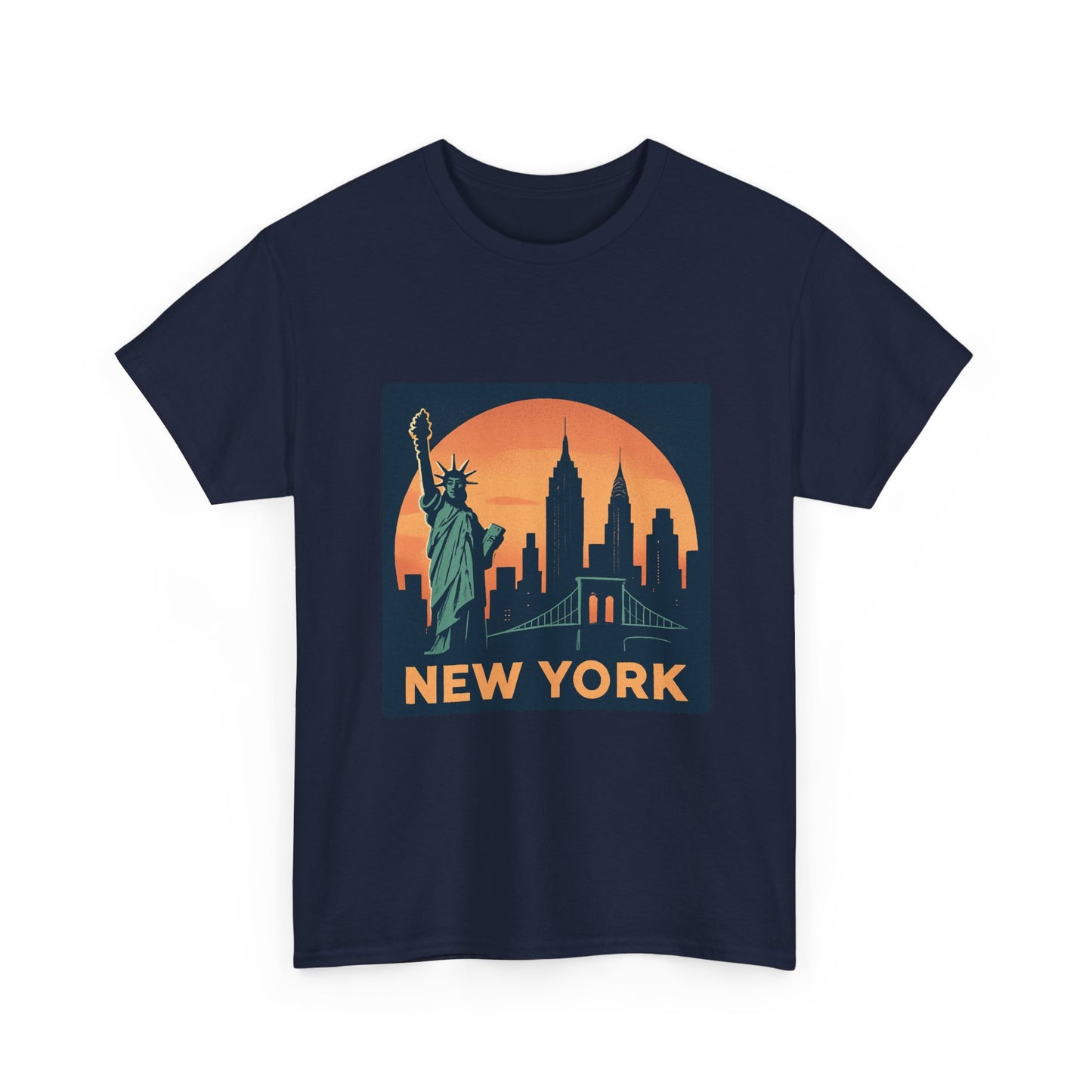 New York Skyline Tee | Unisex Heavy Cotton Shirt, NYC Gift, Travel Souvenir, Vintage Style Tee, Casual Outfit, City Lover Apparel