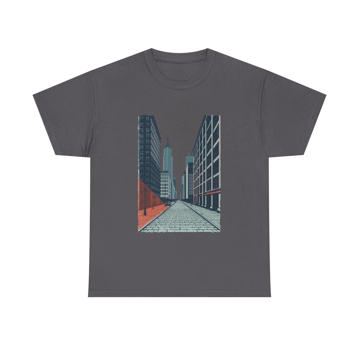 Urban Street Art Unisex Heavy Cotton Tee, Graphic Tee, Casual Wear, Gift for City Lovers, Streetwear, Everyday Style