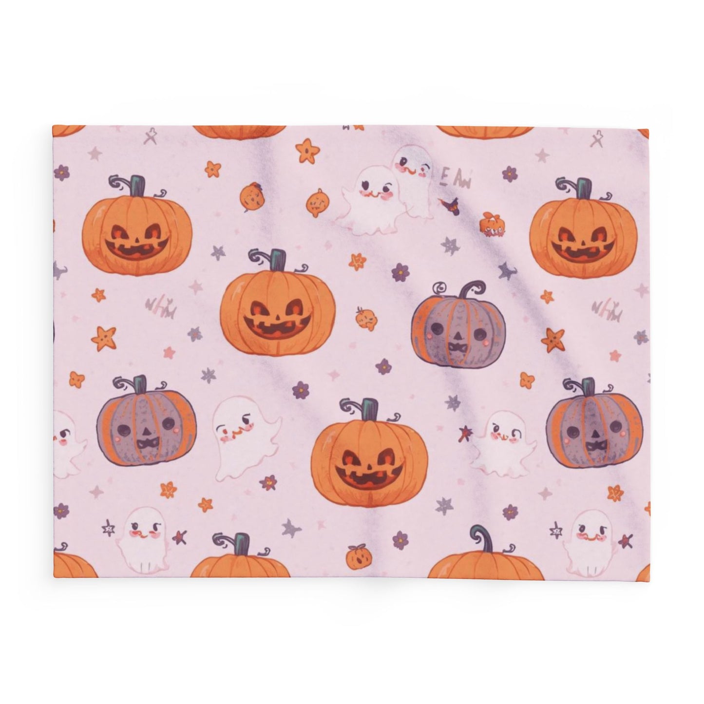 Cozy Halloween Fleece Blanket, Cute Pumpkin Throw, Autumn Home Decor, Seasonal Gift, Spooky Cat Blanket, Fall Comfort