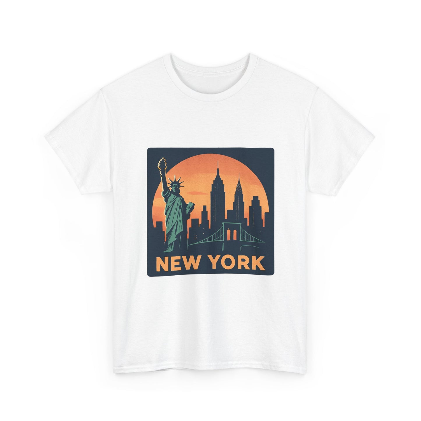 New York Skyline Tee | Unisex Heavy Cotton Shirt, NYC Gift, Travel Souvenir, Vintage Style Tee, Casual Outfit, City Lover Apparel