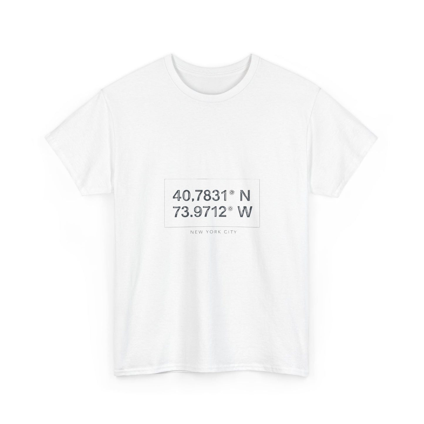 Coordinates Unisex Heavy Cotton Tee | Casual Wear, Travel, Adventure, Gift for Explorers, Everyday Comfort, Map Lover's Apparel