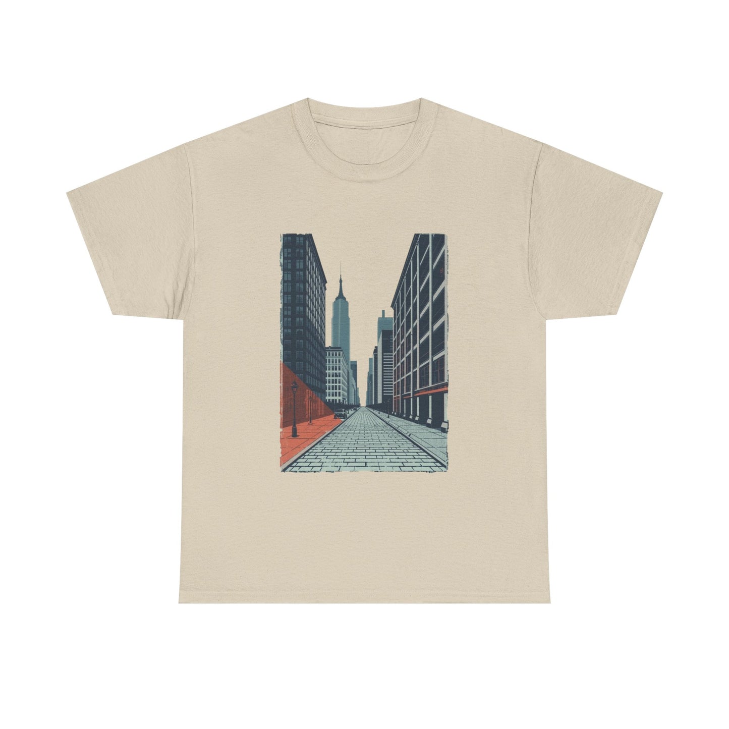 Urban Street Art Unisex Heavy Cotton Tee, Graphic Tee, Casual Wear, Gift for City Lovers, Streetwear, Everyday Style