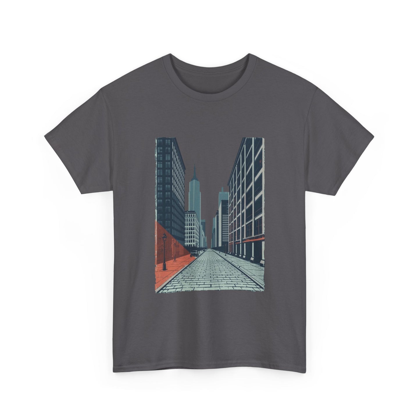 Urban Street Art Unisex Heavy Cotton Tee, Graphic Tee, Casual Wear, Gift for City Lovers, Streetwear, Everyday Style