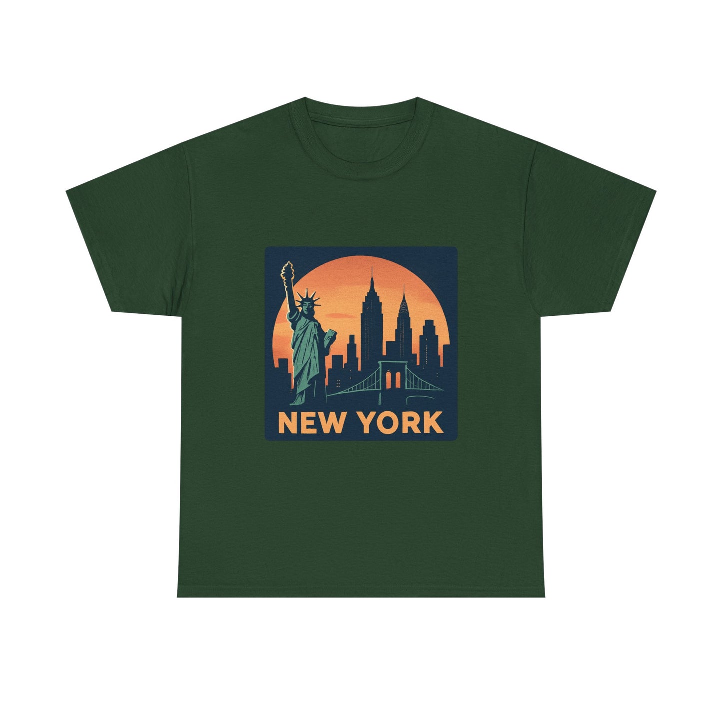 New York Skyline Tee | Unisex Heavy Cotton Shirt, NYC Gift, Travel Souvenir, Vintage Style Tee, Casual Outfit, City Lover Apparel