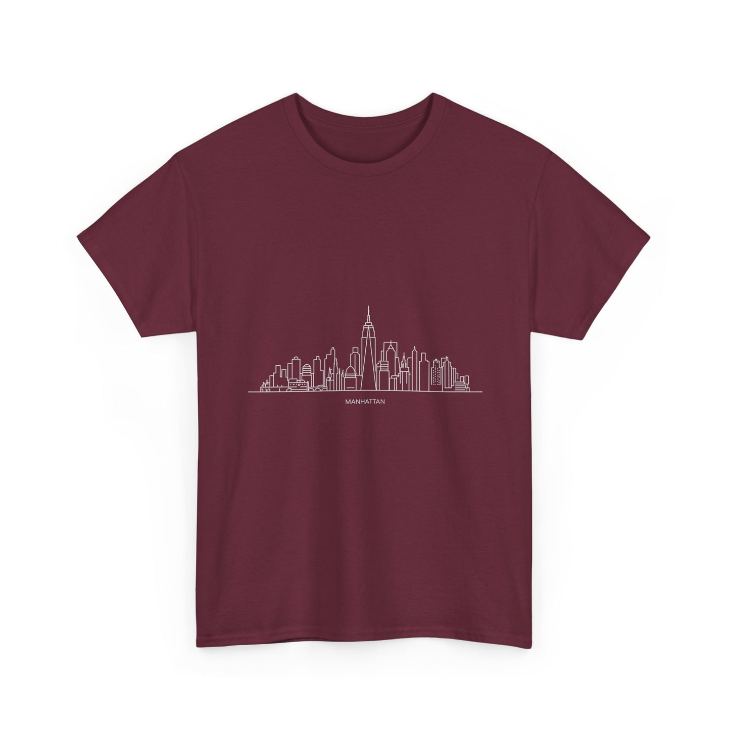 Urban Skyline Unisex Heavy Cotton Tee, City Lover Shirt, Casual Wear, Gift for Him/Her, Travel Souvenir, Everyday Comfort