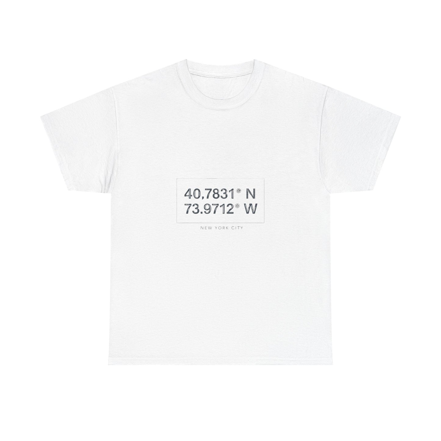 Coordinates Unisex Heavy Cotton Tee | Casual Wear, Travel, Adventure, Gift for Explorers, Everyday Comfort, Map Lover's Apparel