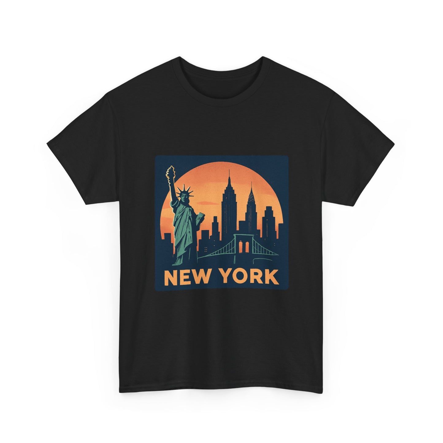 New York Skyline Tee | Unisex Heavy Cotton Shirt, NYC Gift, Travel Souvenir, Vintage Style Tee, Casual Outfit, City Lover Apparel