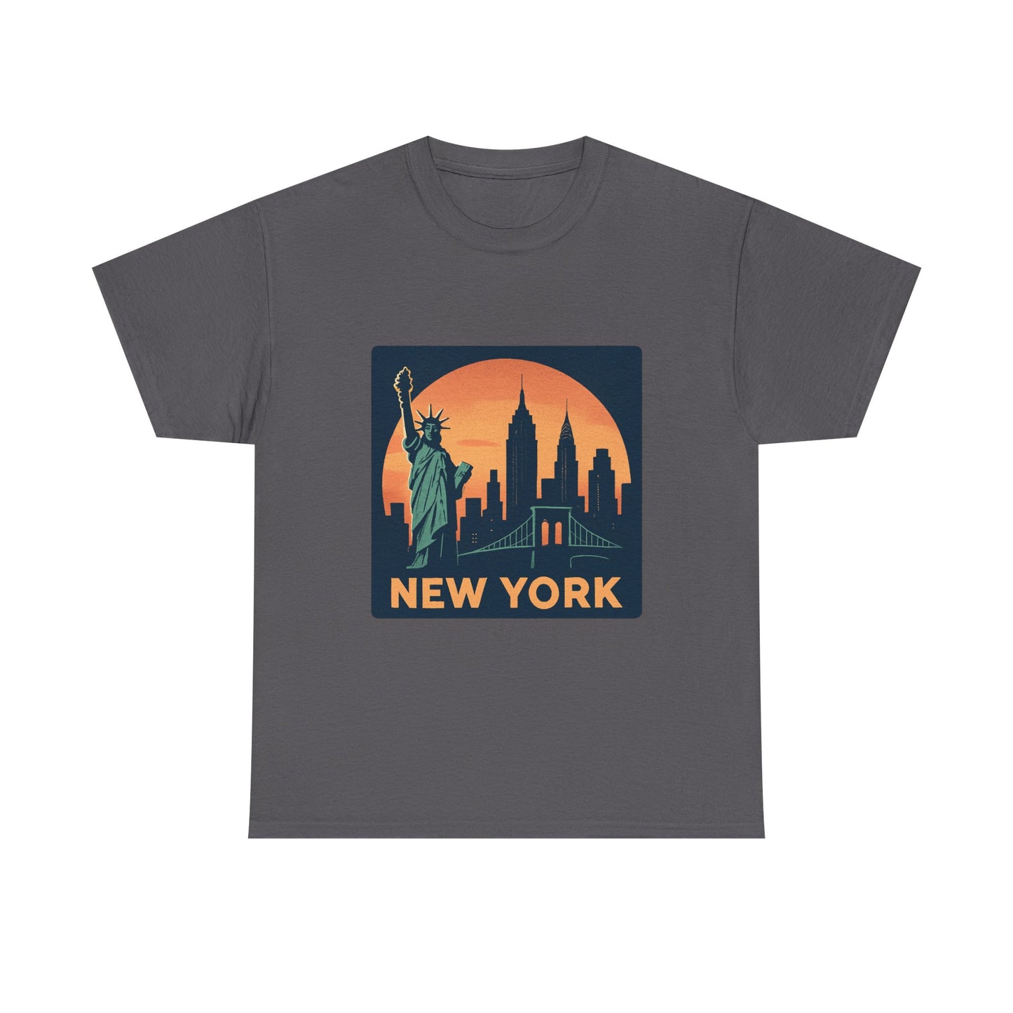 New York Skyline Tee | Unisex Heavy Cotton Shirt, NYC Gift, Travel Souvenir, Vintage Style Tee, Casual Outfit, City Lover Apparel