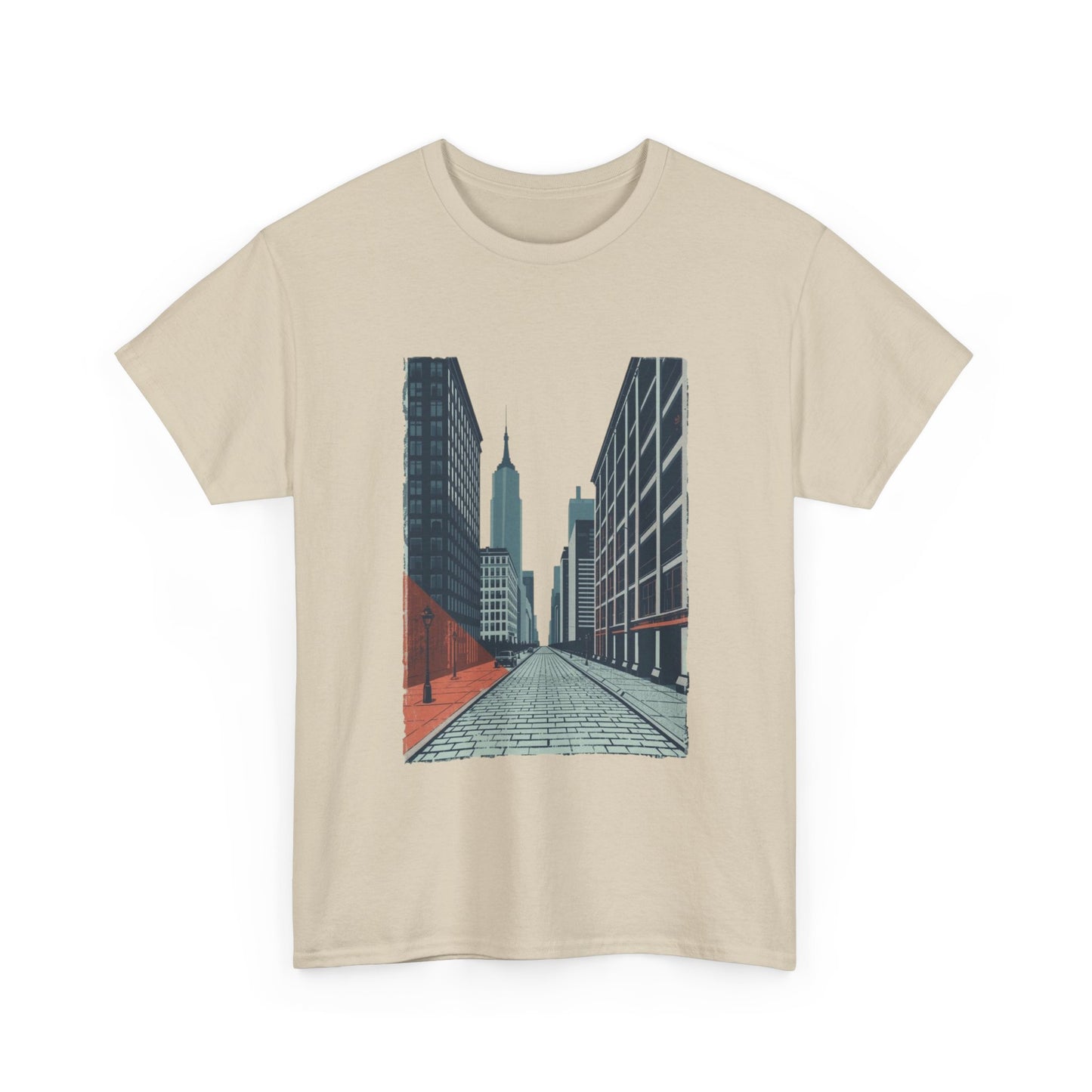 Urban Street Art Unisex Heavy Cotton Tee, Graphic Tee, Casual Wear, Gift for City Lovers, Streetwear, Everyday Style