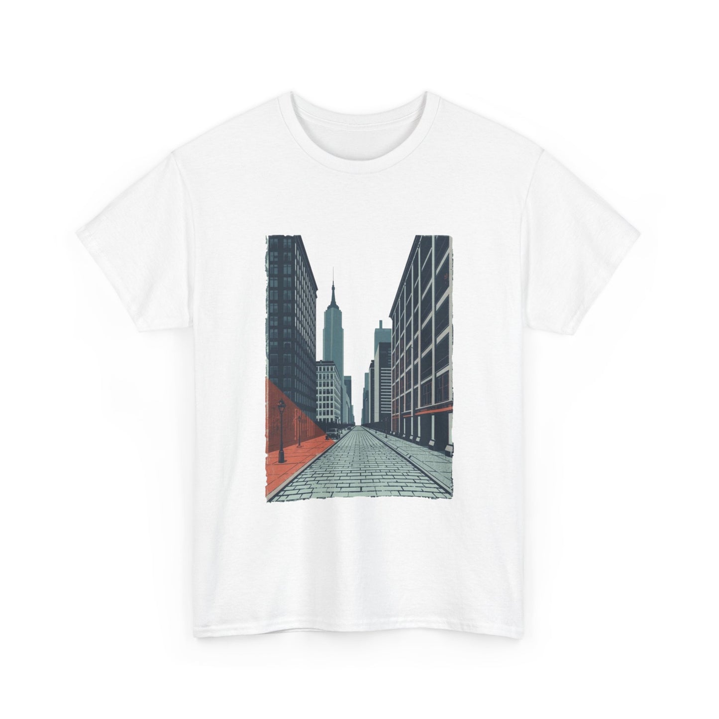 Urban Street Art Unisex Heavy Cotton Tee, Graphic Tee, Casual Wear, Gift for City Lovers, Streetwear, Everyday Style