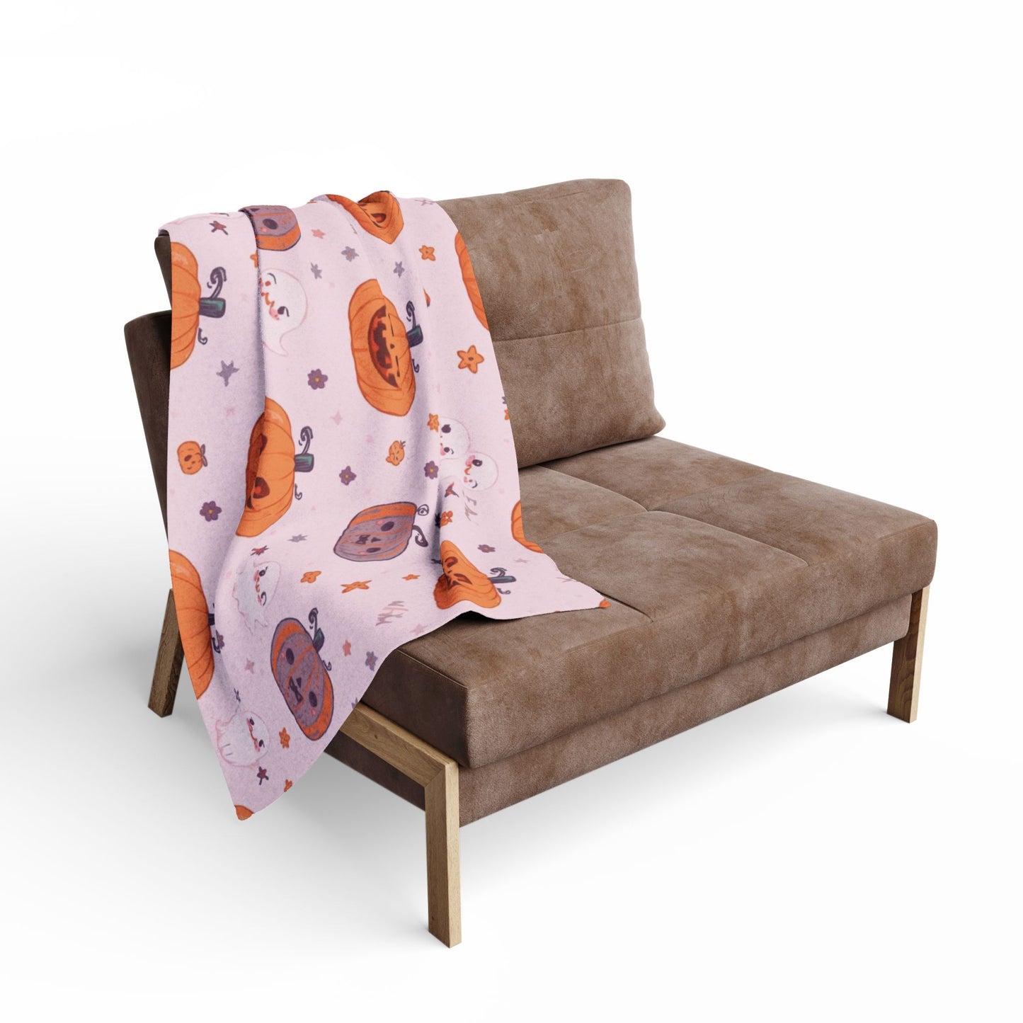 Cozy Halloween Fleece Blanket, Cute Pumpkin Throw, Autumn Home Decor, Seasonal Gift, Spooky Cat Blanket, Fall Comfort