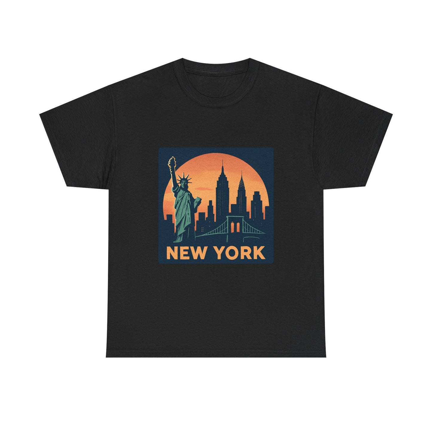 New York Skyline Tee | Unisex Heavy Cotton Shirt, NYC Gift, Travel Souvenir, Vintage Style Tee, Casual Outfit, City Lover Apparel