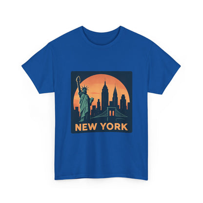 New York Skyline Tee | Unisex Heavy Cotton Shirt, NYC Gift, Travel Souvenir, Vintage Style Tee, Casual Outfit, City Lover Apparel