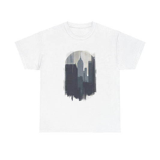 Cityscape Unisex Heavy Cotton Tee - Urban Vibes, Streetwear Style, Casual Wear, Gift for City Lovers, Graphic Tee