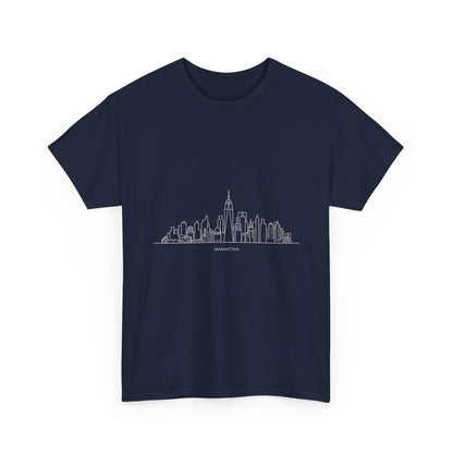 Urban Skyline Unisex Heavy Cotton Tee, City Lover Shirt, Casual Wear, Gift for Him/Her, Travel Souvenir, Everyday Comfort