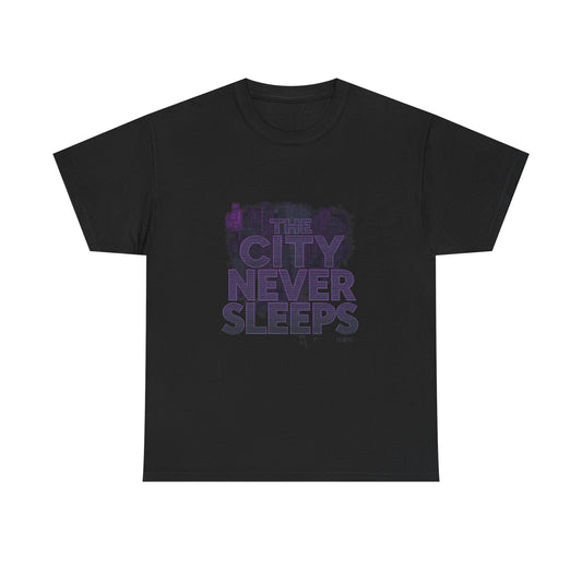 Urban Vibe Unisex Cotton Tee - The City Never Sleeps, Streetwear, Gift for City Lovers, Casual Wear, Everyday Fashion
