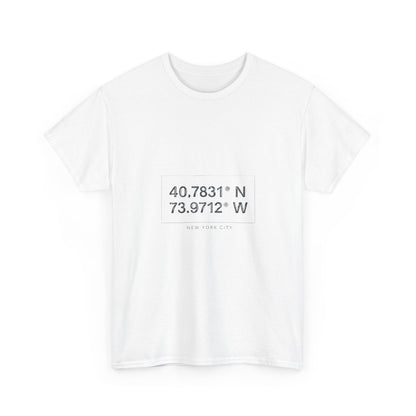 Coordinates Unisex Heavy Cotton Tee | Casual Wear, Travel, Adventure, Gift for Explorers, Everyday Comfort, Map Lover's Apparel
