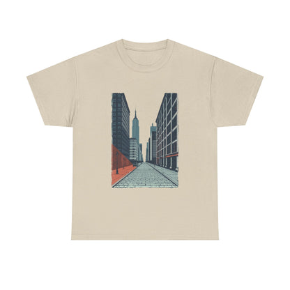 Urban Street Art Unisex Heavy Cotton Tee, Graphic Tee, Casual Wear, Gift for City Lovers, Streetwear, Everyday Style