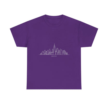 Urban Skyline Unisex Heavy Cotton Tee, City Lover Shirt, Casual Wear, Gift for Him/Her, Travel Souvenir, Everyday Comfort