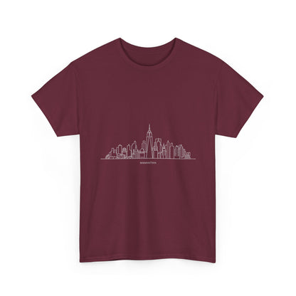 Urban Skyline Unisex Heavy Cotton Tee, City Lover Shirt, Casual Wear, Gift for Him/Her, Travel Souvenir, Everyday Comfort