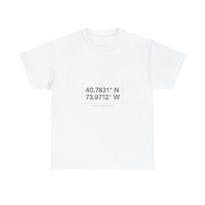 Coordinates Unisex Heavy Cotton Tee | Casual Wear, Travel, Adventure, Gift for Explorers, Everyday Comfort, Map Lover's Apparel