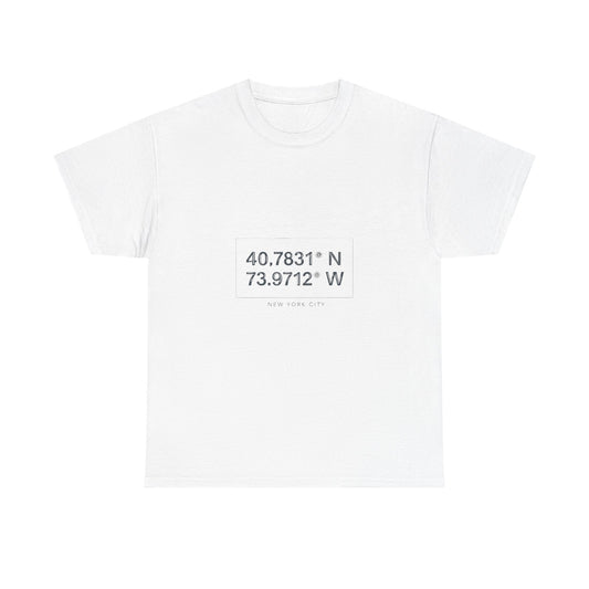 Coordinates Unisex Heavy Cotton Tee | Casual Wear, Travel, Adventure, Gift for Explorers, Everyday Comfort, Map Lover's Apparel