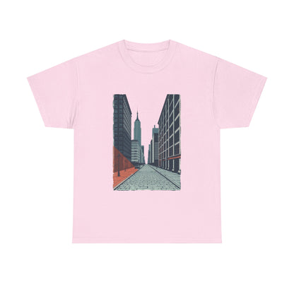 Urban Street Art Unisex Heavy Cotton Tee, Graphic Tee, Casual Wear, Gift for City Lovers, Streetwear, Everyday Style