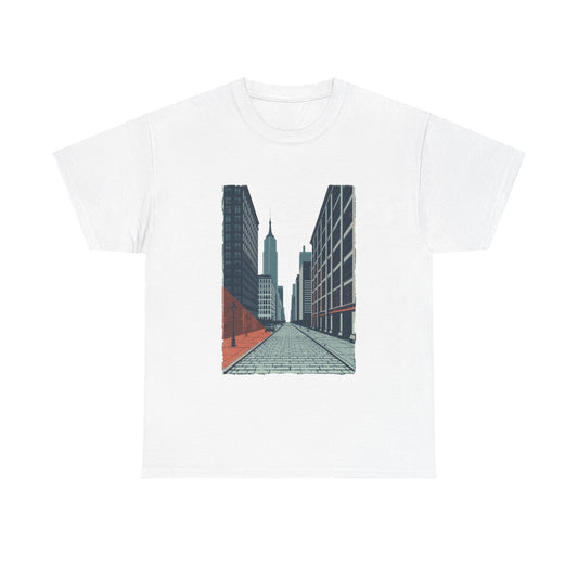 Urban Street Art Unisex Heavy Cotton Tee, Graphic Tee, Casual Wear, Gift for City Lovers, Streetwear, Everyday Style