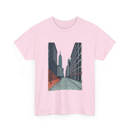 Urban Street Art Unisex Heavy Cotton Tee, Graphic Tee, Casual Wear, Gift for City Lovers, Streetwear, Everyday Style