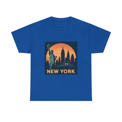 New York Skyline Tee | Unisex Heavy Cotton Shirt, NYC Gift, Travel Souvenir, Vintage Style Tee, Casual Outfit, City Lover Apparel