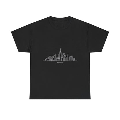 Urban Skyline Unisex Heavy Cotton Tee, City Lover Shirt, Casual Wear, Gift for Him/Her, Travel Souvenir, Everyday Comfort