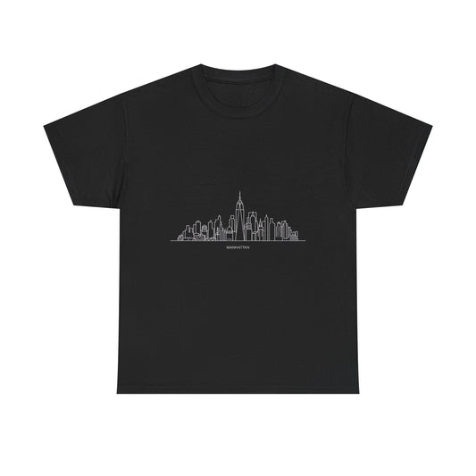 Urban Skyline Unisex Heavy Cotton Tee, City Lover Shirt, Casual Wear, Gift for Him/Her, Travel Souvenir, Everyday Comfort