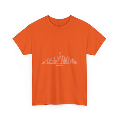 Urban Skyline Unisex Heavy Cotton Tee, City Lover Shirt, Casual Wear, Gift for Him/Her, Travel Souvenir, Everyday Comfort