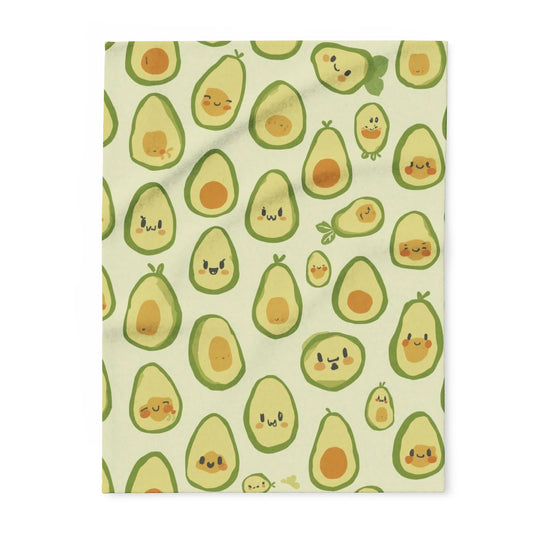 Avocado Pattern Fleece Blanket - Cozy, Cute Decor for Home, Gifts for Foodies, Nursery, Cozy Nights, Spring Celebrations