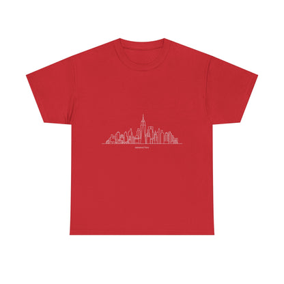 Urban Skyline Unisex Heavy Cotton Tee, City Lover Shirt, Casual Wear, Gift for Him/Her, Travel Souvenir, Everyday Comfort