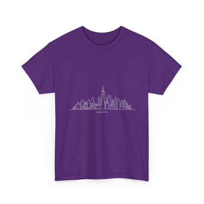 Urban Skyline Unisex Heavy Cotton Tee, City Lover Shirt, Casual Wear, Gift for Him/Her, Travel Souvenir, Everyday Comfort